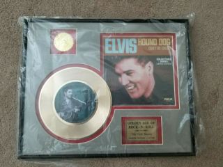 Elvis Presley 24kt Gold Record Hound Dog Don 