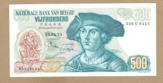 Belgium: 500 Francs Banknote,  (unc),  P - 135b,  25.  04.  1975,