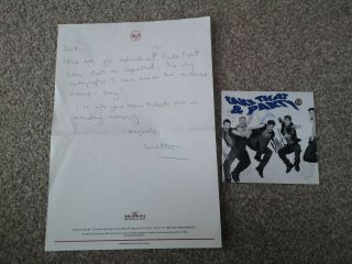 Take That Autographed (all 5) Album Sleeve With Covering Letter From Rc