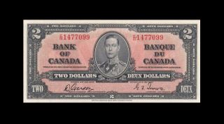 1937 Bank Of Canada Kgvi $2 Gordon & Towers " E/b " ( (gem Unc))