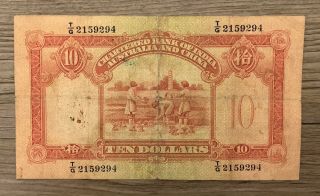 HONG KONG CHARTERED BANK OF INDIA AUSTRALIA CHINA 10 DOLLARS 1948 P55c 2