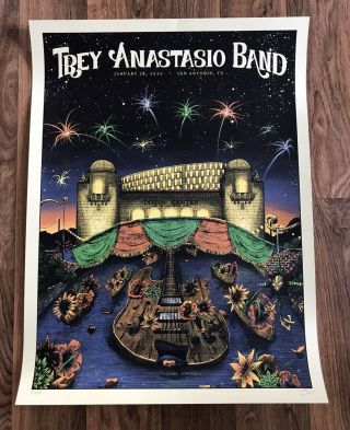 Trey Anastasio Band Phish San Antonio Tx 2020 Poster Signed S/n X/30