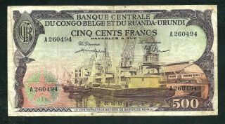 Belgian Congo (p34) 500 Francs 1957