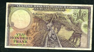 Belgian Congo (P34) 500 Francs 1957 2
