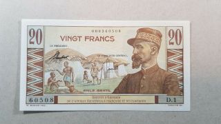 French Equatorial Africa And Cameroun 20 Francs 1957 Gem Uncirculated