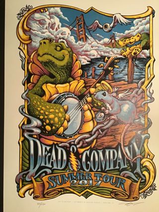 Dead And Company 2017 Summer Tour Poster Signed Aj Masthay