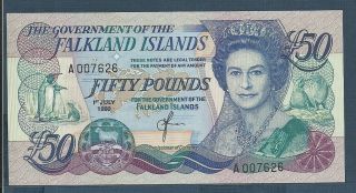 Falkland Islands 50 Pounds,  1990,  P 16a,  Unc