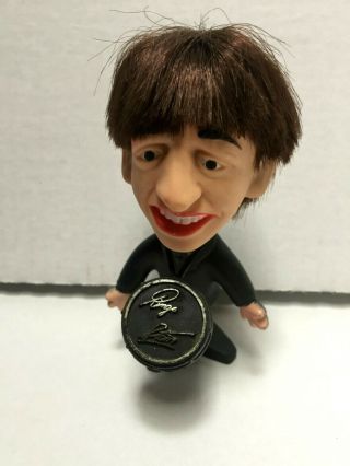 The Beatles Ringo Starr 1964 Remco Doll W/ Instrument No Cut Hair Soft Body Nm