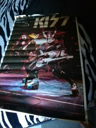 Vintage 1975 Kiss Alive Era Poster - 36” X 23” Rocksteady