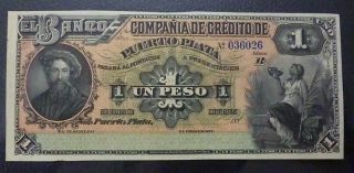 Dominican Republic Banknote 1 Peso,  Pick S103 Au - 188x (compañia De Credito)