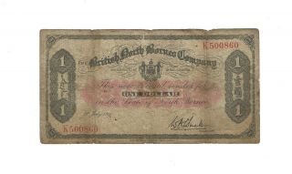 British North Borneo 1 Dollar 1940,  P - 29,  Scarce Type,  Decent Grade