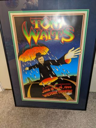 Tom Waits Concert Poster • Wiltern 1999 • Artist Randy Tuten • Euc • Framed