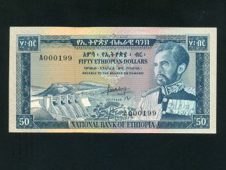 Ethiopia:p - 28,  50 Dollars 1966 Haile Selassie Serial 199 Au - Unc