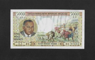 Ef,  Printed In France 5000 Francs 1966 Madagascar