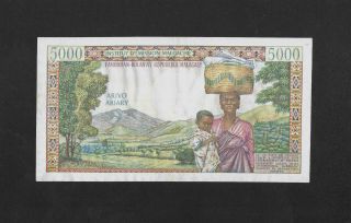 EF,  printed in France 5000 francs 1966 MADAGASCAR 2