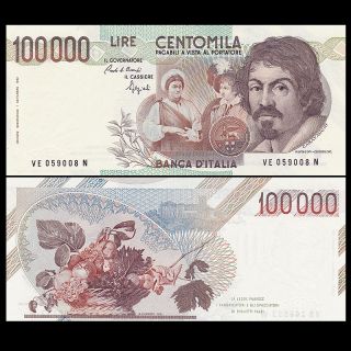 Italy 100000 (100,  000) Lire,  1983,  P - 110,  Banknote,  Unc,