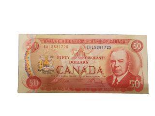 1975 Bank Of Canada $50 Fifty Dollar Banknote - Crow/bouey,  Prefix Ehg - Gem Unc