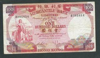1974 $100 Hong Kong Mercantile Bank Vf