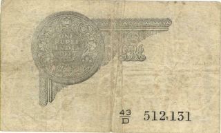 India 1 Rupee Currency Banknote 1935 2
