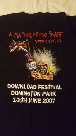 Iron Maiden Official Tour T Shirt A Matter Of The Beast Summer Tour 07 Download 2