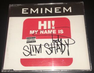 Eminem Hi My Name Is Slim Shady Hand Signed Cd Rare