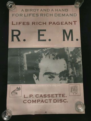 Vintage 1986 R.  E.  M.  Lifes Rich Pageant Promo Poster 36 " X 24 "