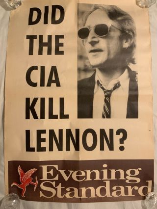 John Lennon - Cia - Newspaper Stand Poster - Beatles Rare C1990
