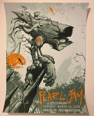 Pearl Jam Hamilton On Canada 2020 Shawn Byous Poster Show Ed Official