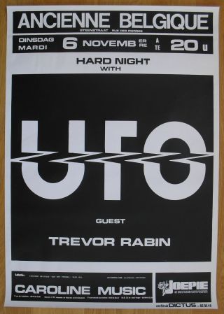 Ufo Hard Rock Silkscreen Concert Poster 