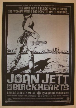 2006 Joan Jett & The Blackhearts - Silkscreen Concert Poster S/n By Stainboy