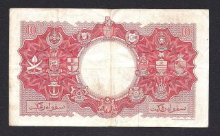 Malaya and British Borneo 10 Dollars 1953 P 3 VF 2