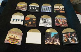 1996 The Beatles Sports Time Subset Gold Records Cards 1 - 12 Complete Nm