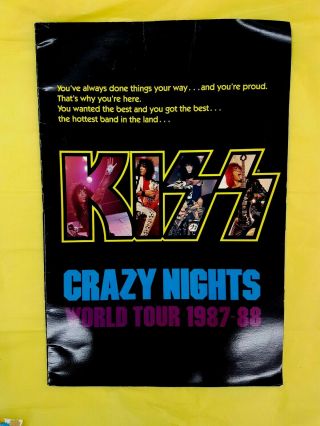 Kiss - " Crazy Nights " - 1987 - 88 World Tour Programme