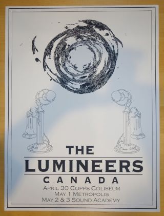 2013 The Lumineers - Canada Tour Silkscreen Concert Poster