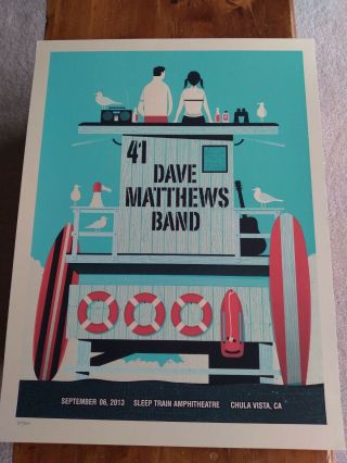 Dave Matthews Band Dmb Poster 9/6/13 Sleep Train Amp Chula Vista Ca 329/570
