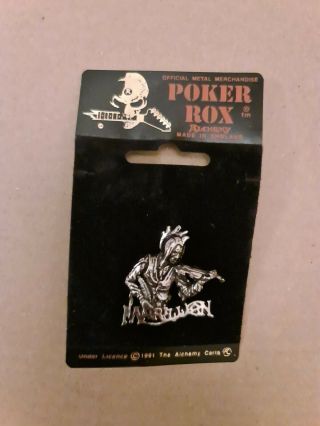 Marillion Jesters Tear Alchemy Poker Rox Pewter Pin Badge Clasp Rare Deadstock