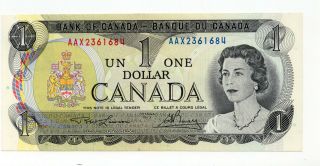 Bank Of Canada 1973 $1 One Dollar Replacement Note Lithographed Back Gem Unc