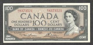 1954 $100.  00 Bc - 43c Ef - Au Epq Beauty Qeii Canada One Hundred Dollars