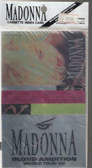 Madonna Cassette Index Card For World Ambition World Tour 1990 Japan
