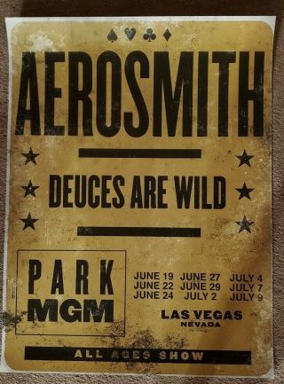 Aerosmith Deuces Are Wild Park Mgm Las Vegas Residency Poster 2019 Shows