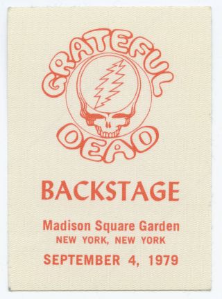 Grateful Dead Authentic 1979 Backstage Pass Msg