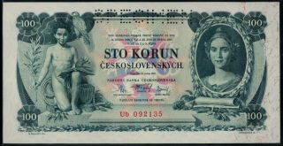 Czechoslovakia 100 Korun 1931 Specimen,  P.  23s 2