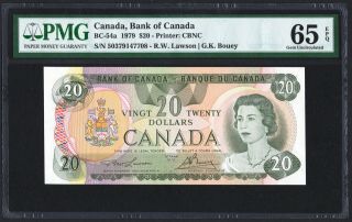 1979 Bank Of Canada $20 Banknote,  Pmg Unc - 65 Epq