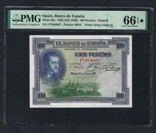 Spain,  Banco De España,  100 Peseta,  1 - 7 - 1925 P69c Uncirculated Graded 66 Stars