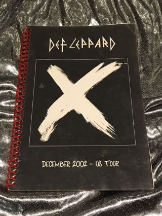 Def Leppard December 2002 Us X Tour Crew Itinerary Joe Elliott Phil Collen