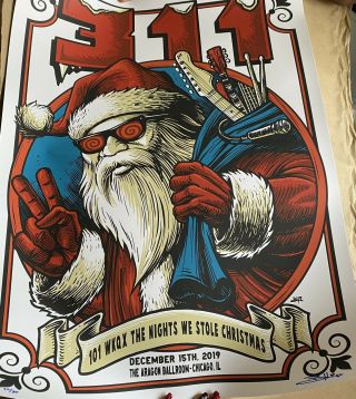Signed Limited Edition 311 Santa Poster.  22 Of 30.