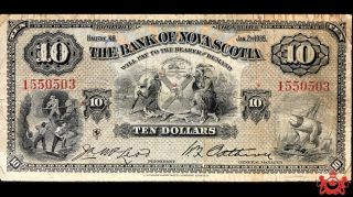 1935 The Bank Of Nova Scotia 10$ 1550503 - F/vf -