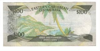 EASTERN CARIBBEAN $100 Dollars VF/XF Banknote (1988 ND) P - 25a1 ANTIGUA Prefix A 2