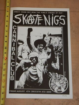 1989 Skatenigs,  Cannibal Club In Austin Concert Poster Frank Kozik Artist Signed