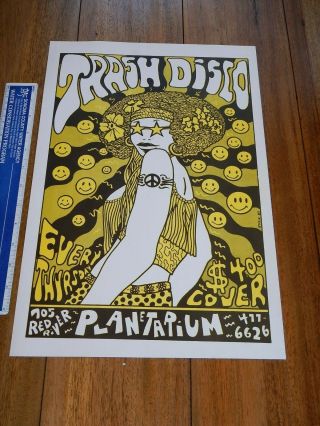 1989 Trash Disco At The Planetarium In Austin Concert Poster,  Frank Kozik Art
